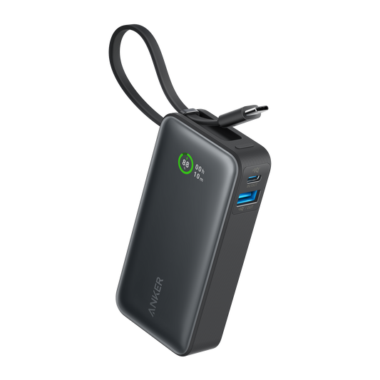 Anker Nano 30W portable power bank with built-in USB-C charging cable